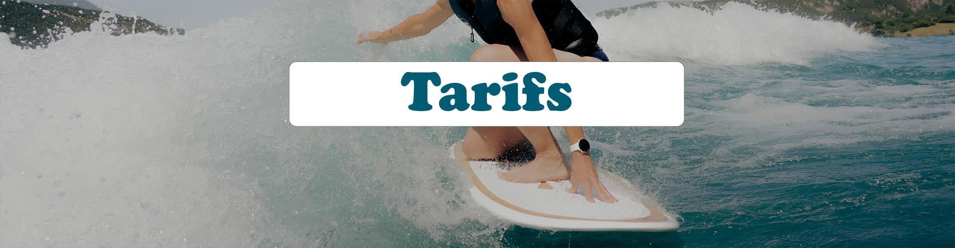 Tarifs activités nautiques